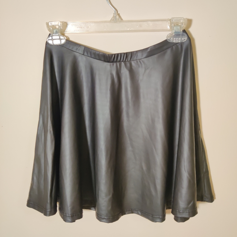 Faux leather skater skirt